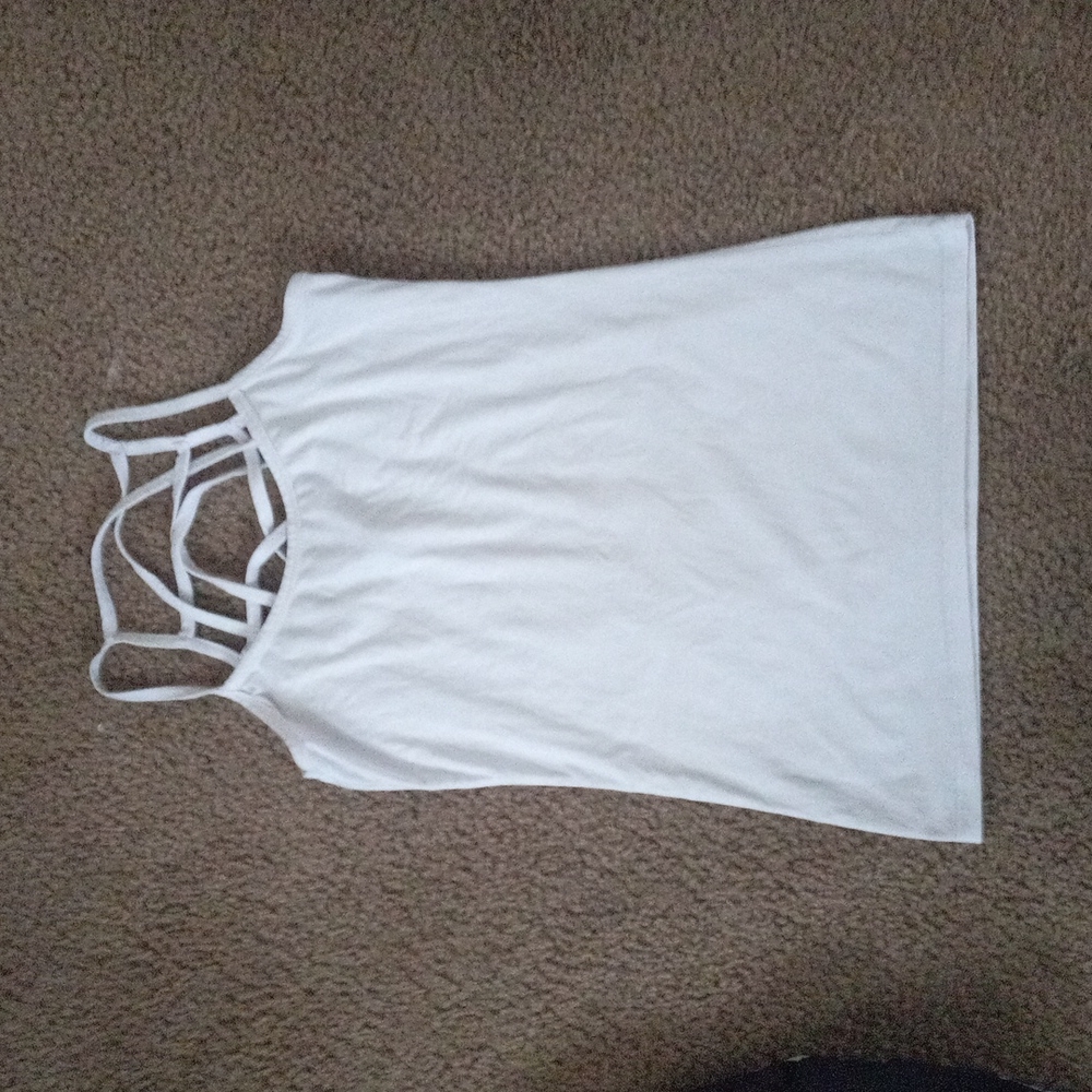 Rue21 white cross back tank top